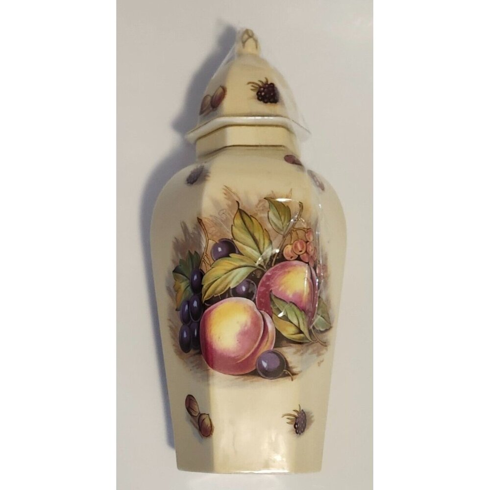 Aynsley FRUIT ORCHARD Large 9 1/4" Ginger Jar, Signed D. Jones